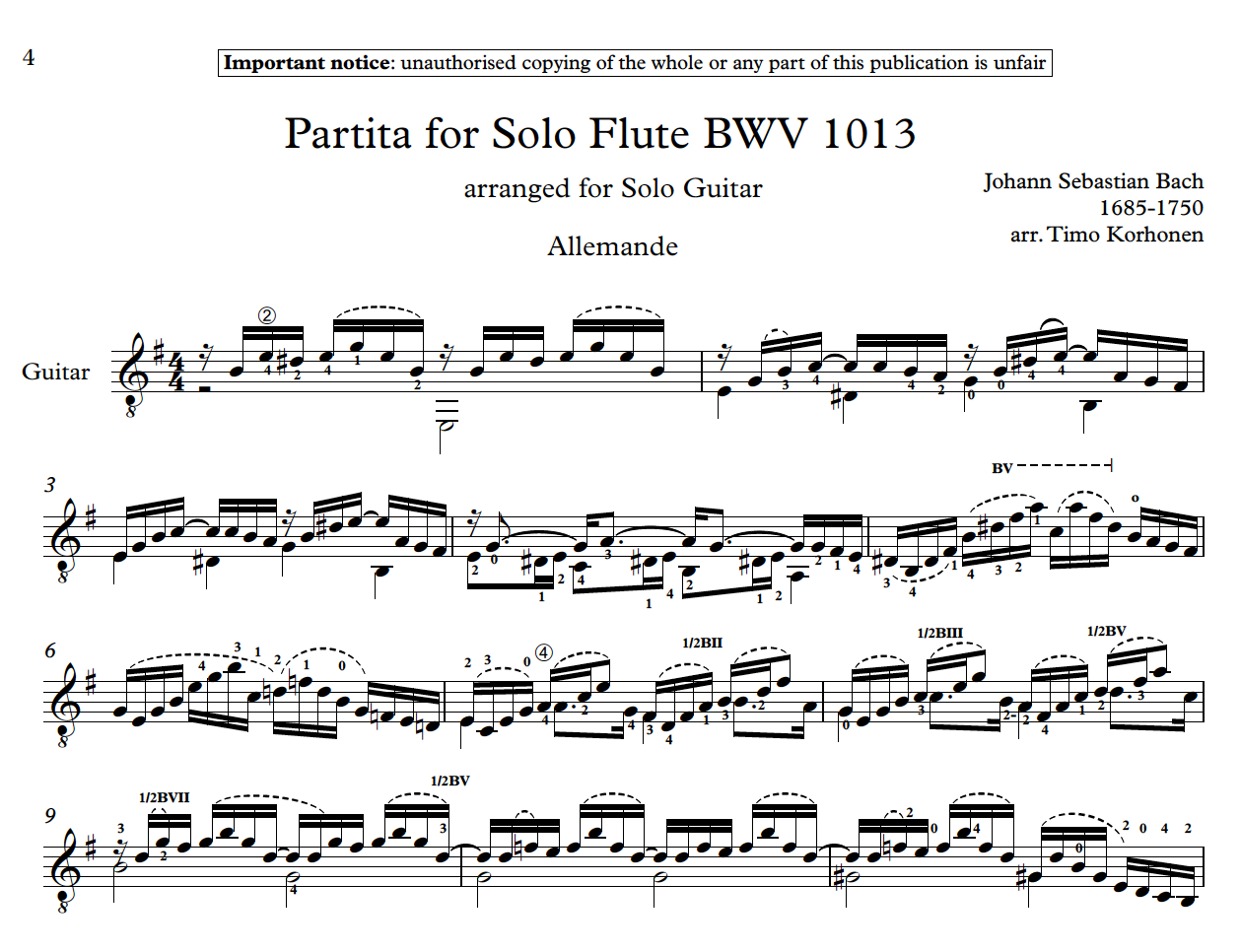 Партиты баха для скрипки. BWV 1013 Guitar. Бах партита 2 до минор. Бах Сицилиана Ноты. Partita in a Minor, BWV 1013.